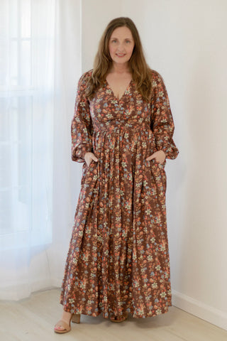 Fall Wedding Date Floral Maxi Dress