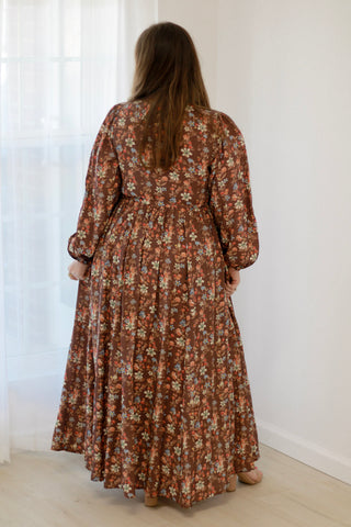 Fall Wedding Date Floral Maxi Dress