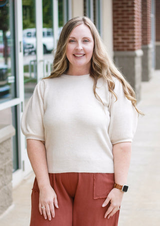 On the Job Puff Sleeve Sweater