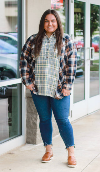 Hayride Kinda Happy Flannel Top