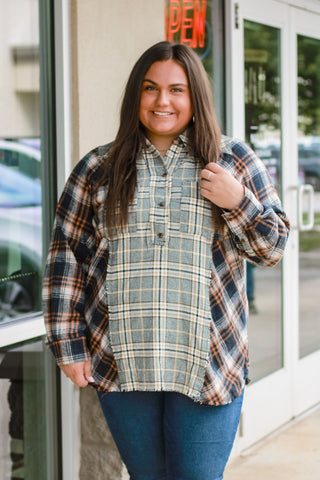 Hayride Kinda Happy Flannel Top