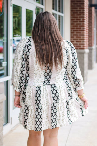 Wild as Her Mixed Print Dress