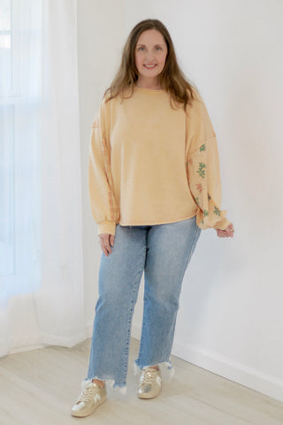 Don't Go Crazy Terry Pullover in Desert Dust