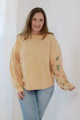 Don't Go Crazy Terry Pullover in Desert Dust