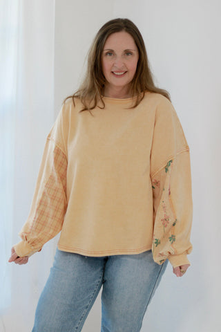 Don't Go Crazy Terry Pullover in Desert Dust