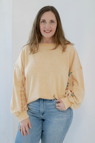 Don't Go Crazy Terry Pullover in Desert Dust