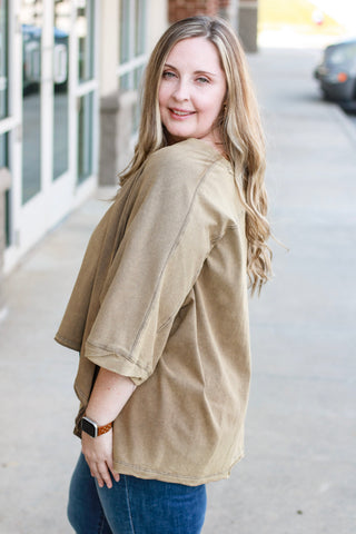 A Little Sideways Top in Terra Cotta