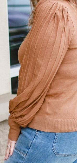 Just a Little Texture Sweater in Mocha