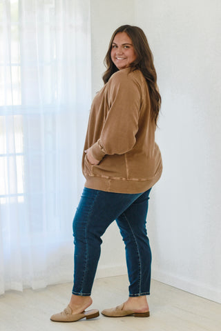 Call Me Cute Everyday Pullover in Deep Camel