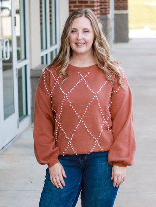 Fall Finds Pearl Sweater in Rust