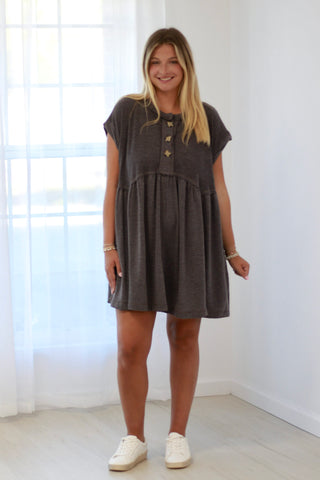 Sweet Nothings Babydoll Dress in Charcoal