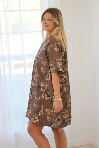 Harvest Floral Denim Dress