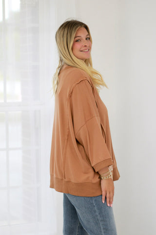 Just A Little Tied Up Pullover in Camel