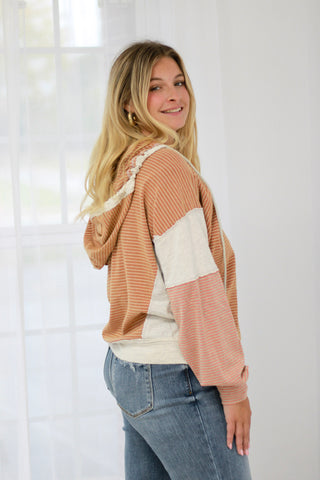 All For The Stripes Hoodie in Brick