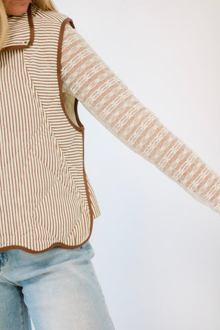 Delicate Flower Mock Neck Top