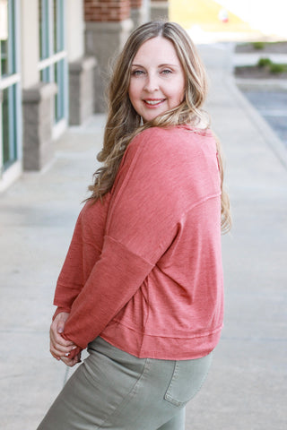 Day at the Cafe Basic Top in Rust