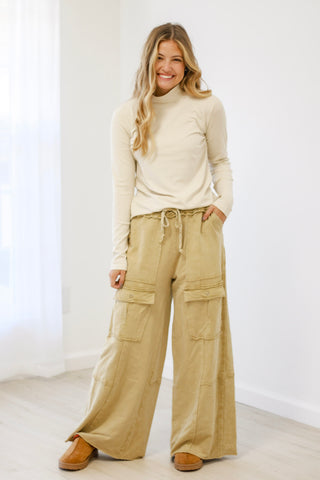 Level Up Wide Leg Pants in Honey Mustard