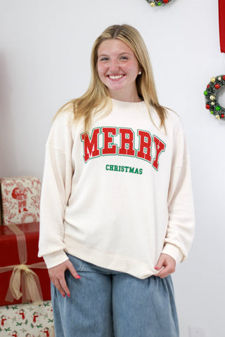 Merry Christmas Cloud Knit Pullover