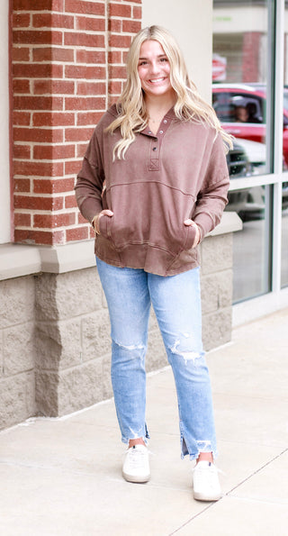 Love to Be in Love Chocolate Pullover