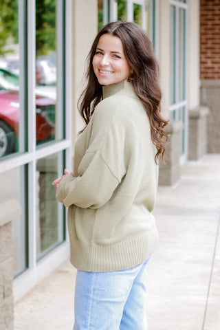 Keep It Cuddly Olive Sweater