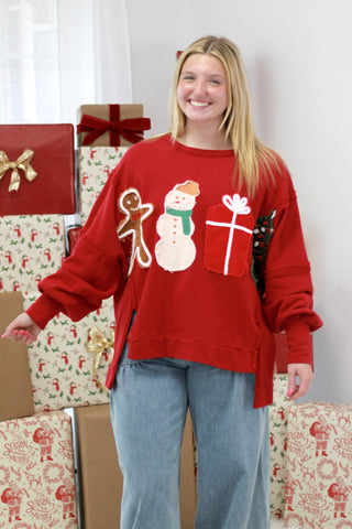 Oh What Fun Christmas Sweatshirt in Crimson