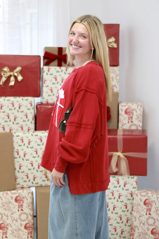Oh What Fun Christmas Sweatshirt in Crimson