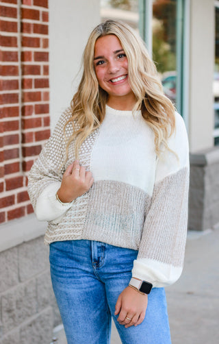 Fun on the Block Mocha Sweater