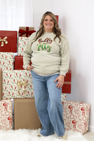 Holly Jolly Sequins Thermal Pullover