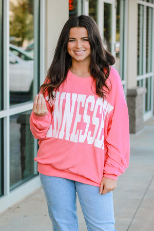 Tennessee Time Ribbed Pullover in Watermelon