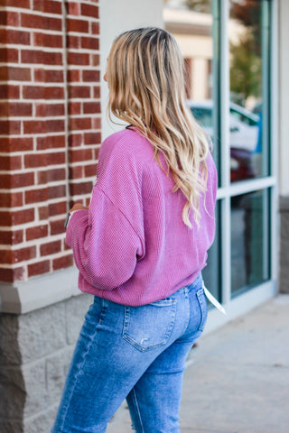 Tennessee Time Ribbed Pullover in Purple