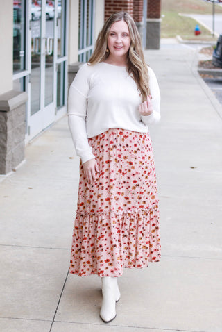 I Dream of Fall Floral Maxi Skirt