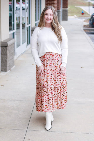 I Dream of Fall Floral Maxi Skirt