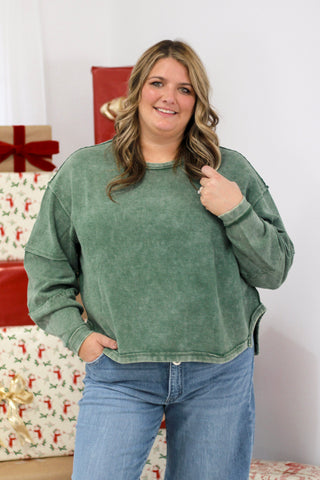 Cooler Than You Pullover in Dark Green