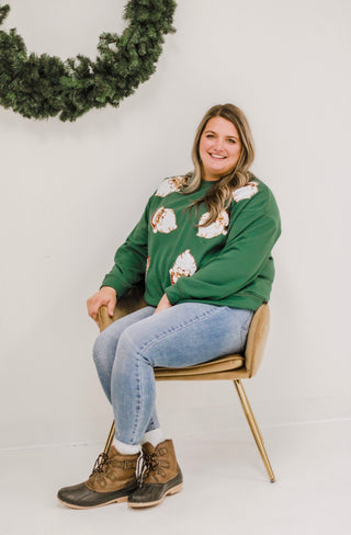 Santa's in Town Hunter Green Pullover