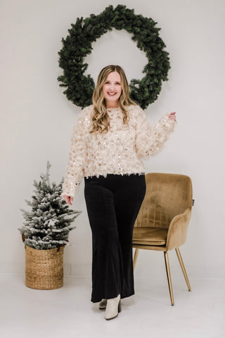 Favor of the Season Black Velvet Pants