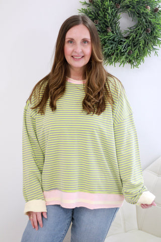 Sunday Morning Pullover in Lime Mocha