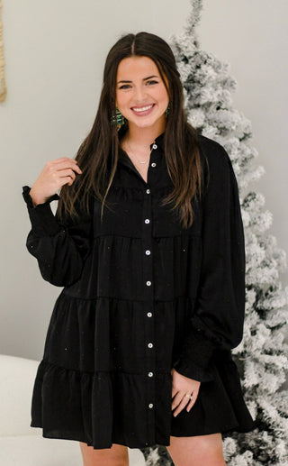 Holiday Favorite Black Dress with Black Jewels