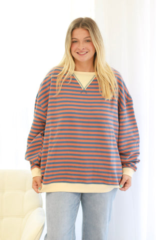 Natural Life Peace Sunset Canyon Striped Pullover