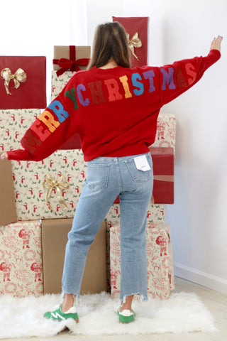 Merry Christmas Sweater in Red