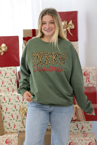Merry Christmas Cheetah Pullover