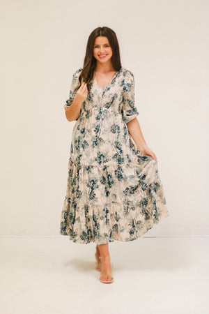 Waiting for the Day Floral Midi Dress