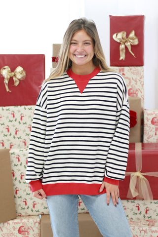 Sleigh All Day Striped Cloud Knit Pullover