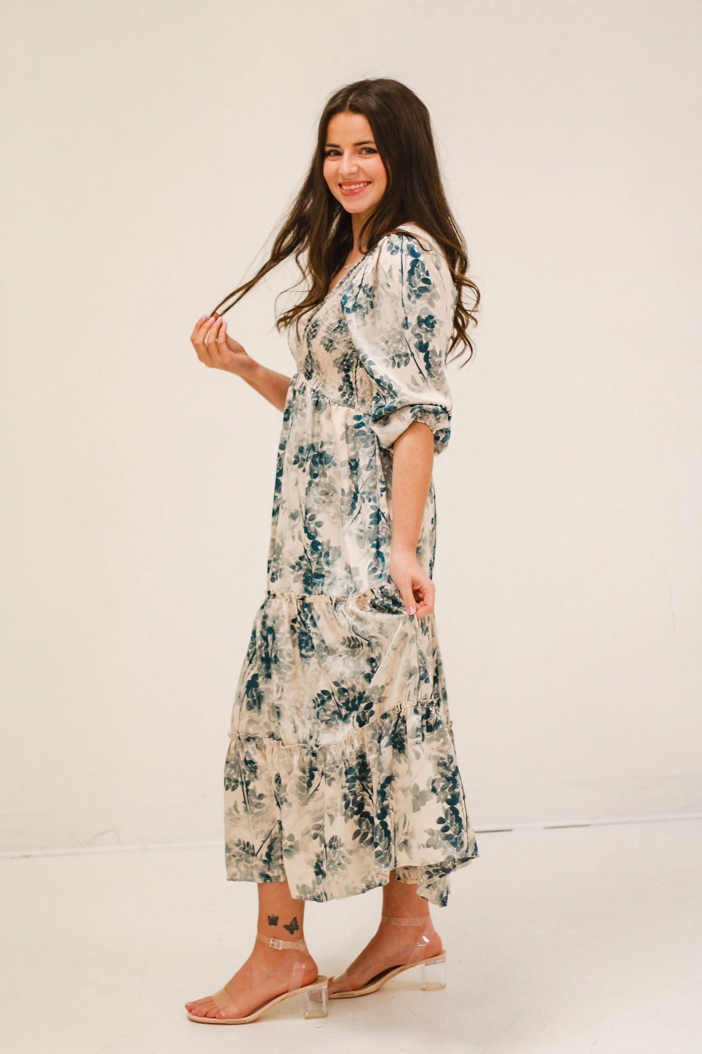 Waiting for the Day Floral Midi Dress