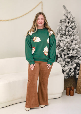 Santa's in Town Hunter Green Pullover