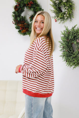 I Saw the Sign Striped Top Chesnut