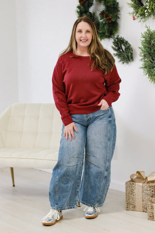 Soft Scuba Sweatshirt in Cabernet