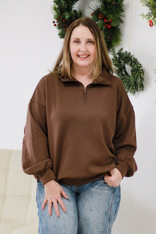 Everyday Scuba Pullover in Brown