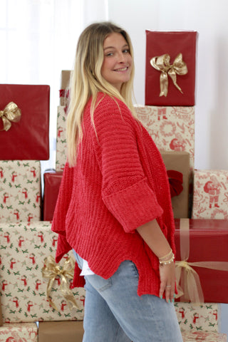 You're the One That I Want Cardigan in Red