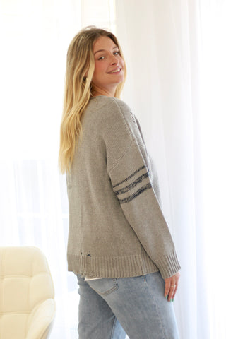 The Numbers Game Comfy Sweater in Grey