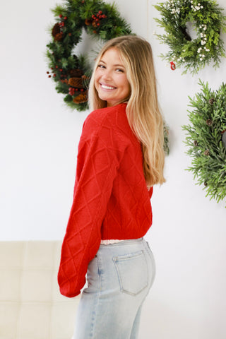 Simply Having A Wonderful Winter Time Sweater in Red